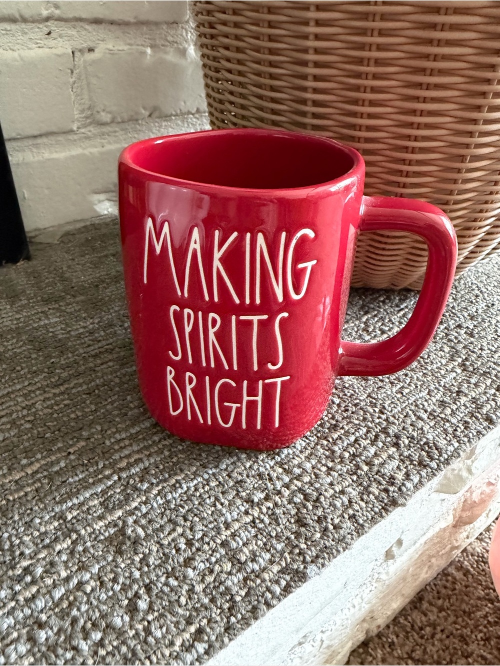 Rae Dunn Red 'Making Spirits Bright' Ceramic Mug